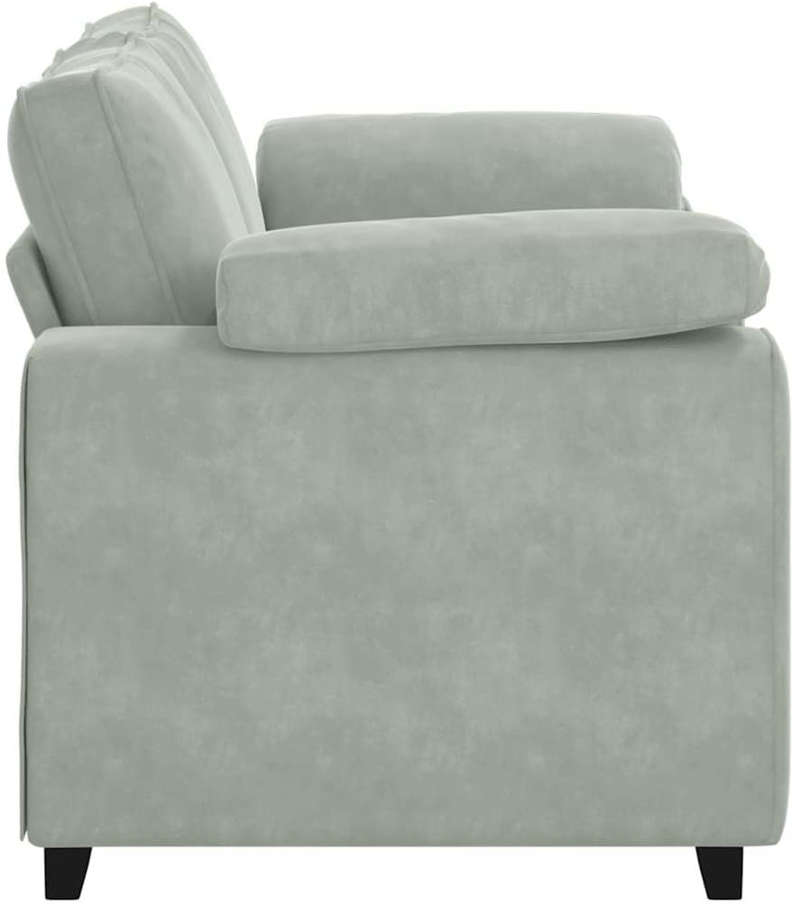 vidaXL Zweisitzer-Sofa Hellgrau 120 cm Samt, 2-Sitzer-Sofa, Couch, Wohnzimmer-Sitzmöbel, Sofa, gepolstertes Sofa