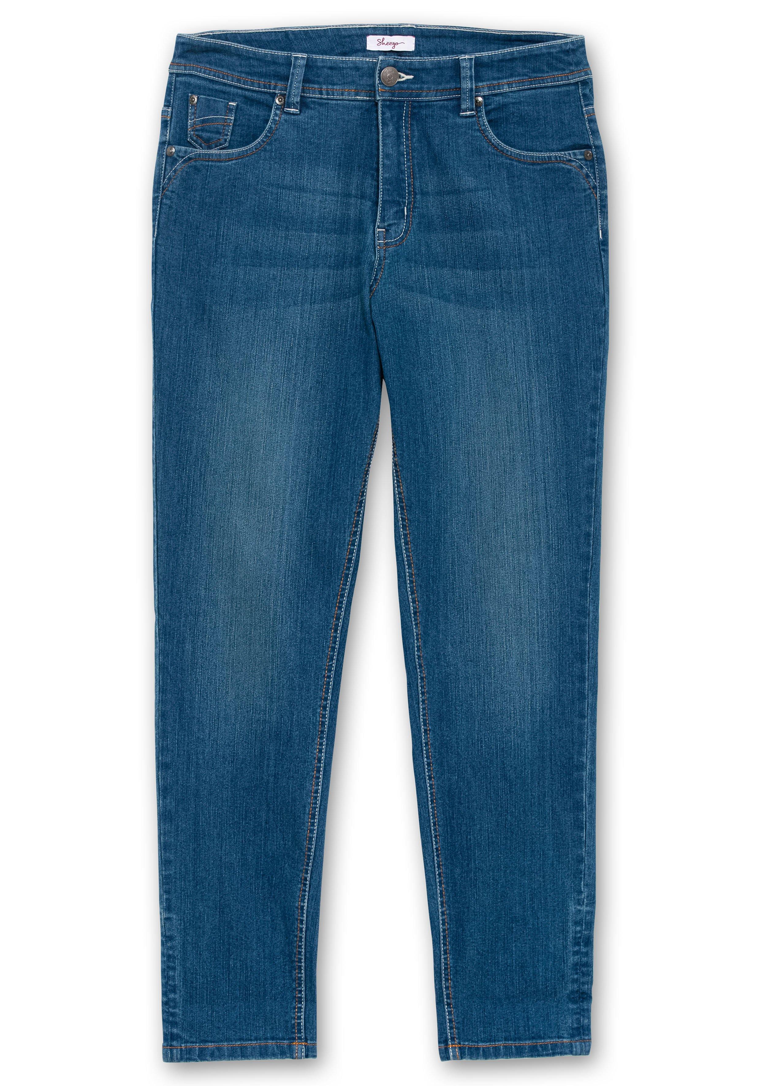 Schmale Jeans mit Kontrastnähten