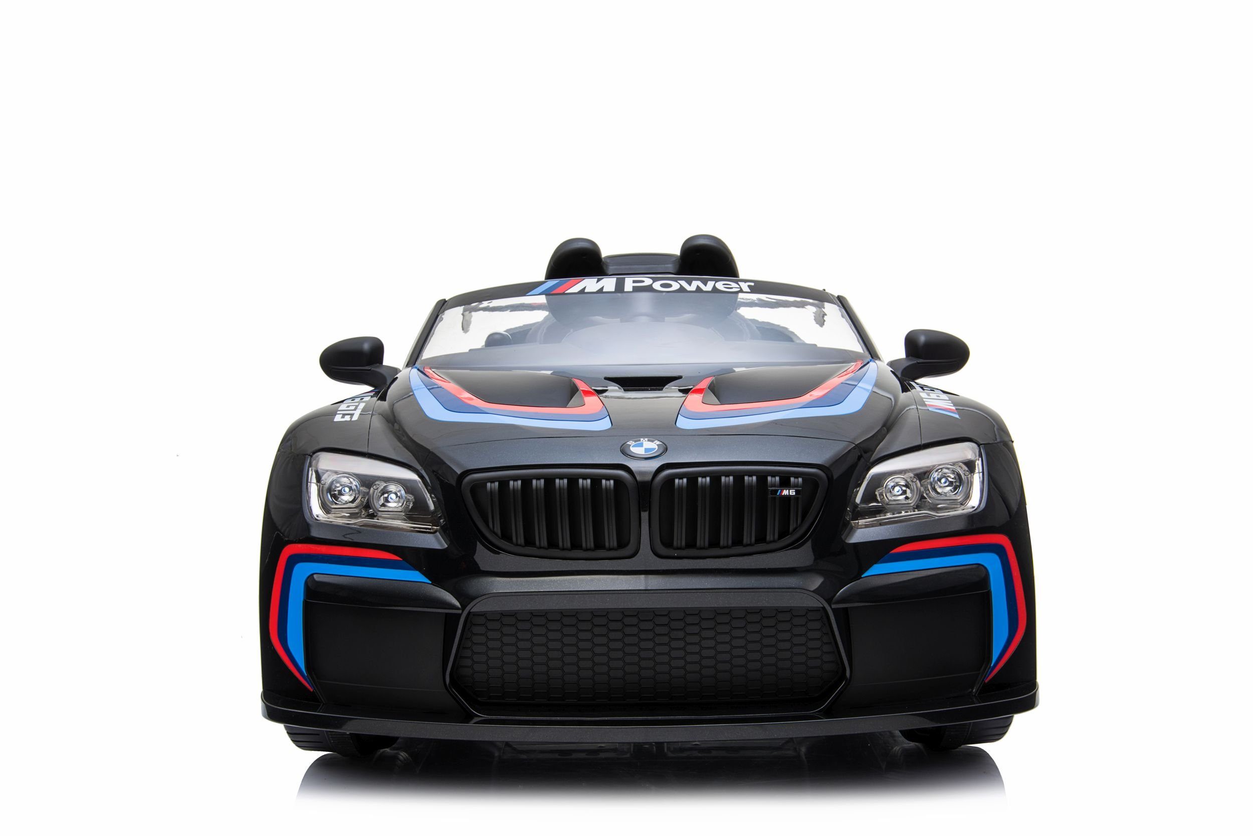 Carrinho Elétrico Infantil da Toys Store - BMW M6 Sport GT3 com Bluetooth, Bancos em Couro EVA, Capacidade de Carga de 35 kg, Entrada AUX/USB, MP3, Buzina e Som do Motor no Volante, Controle Remoto