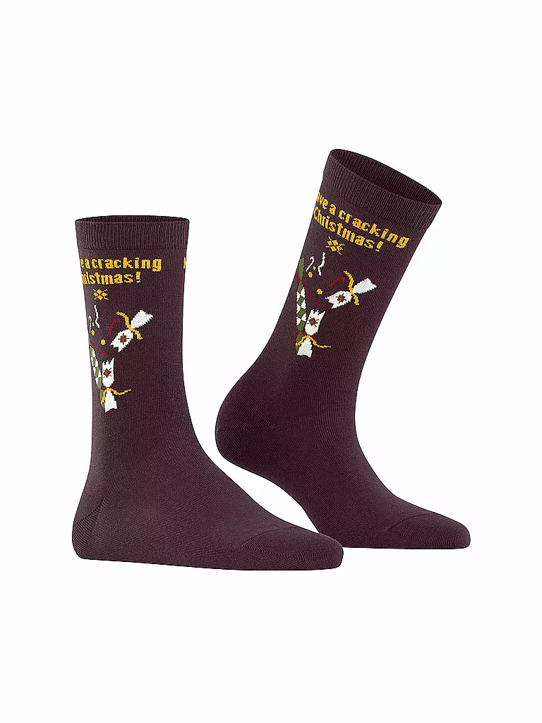 BURLINGTON Damen Socken X-MAS CRACKER barolo dunkelrot