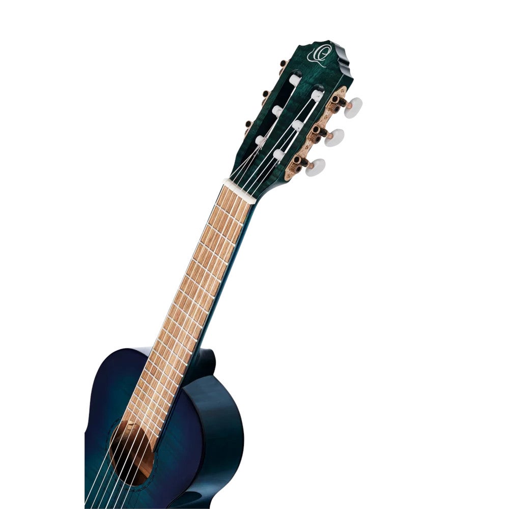 Ortega Mini/Travel Series RGLE18BLF Faded Blue elektrisch-akoestische guitalele met gigbag