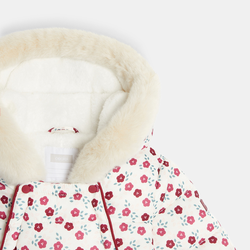 Combipilote fleurie capuche violette naissance