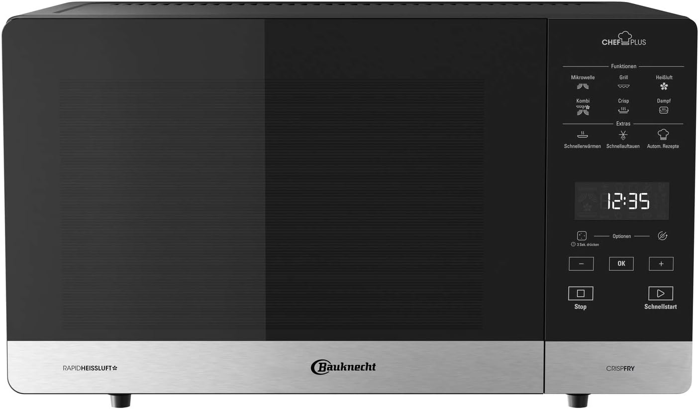 Bauknecht MW 59 MB Mikowellen- Backofen / freistehend / 25 l Garraum / 3D-System/ Automatikprogramme / Mikrowelle 800 Watt / Quarz - Grill 900 Watt / Schnellstart-Funktion,Schwarz