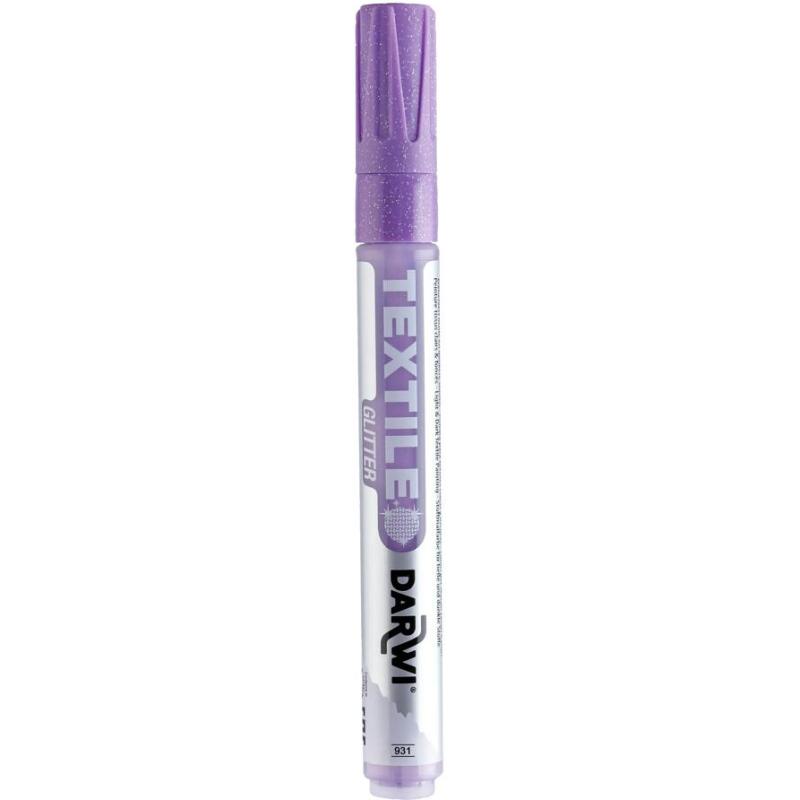 DARWI Marqueur pour Peinture Textile Pailletée Pointe Conique Fine 2mm - Lilas