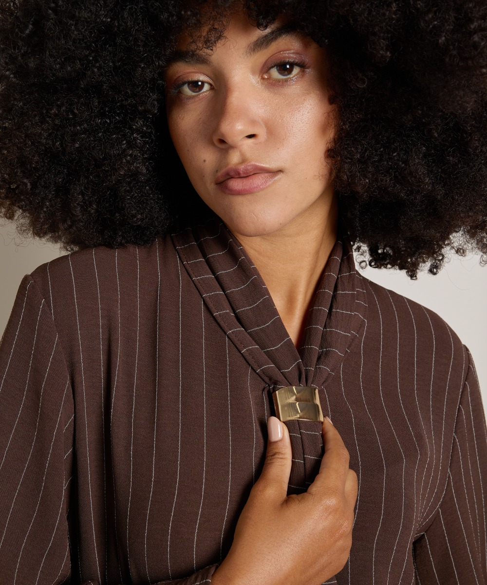 gestreepte blouse met kraag