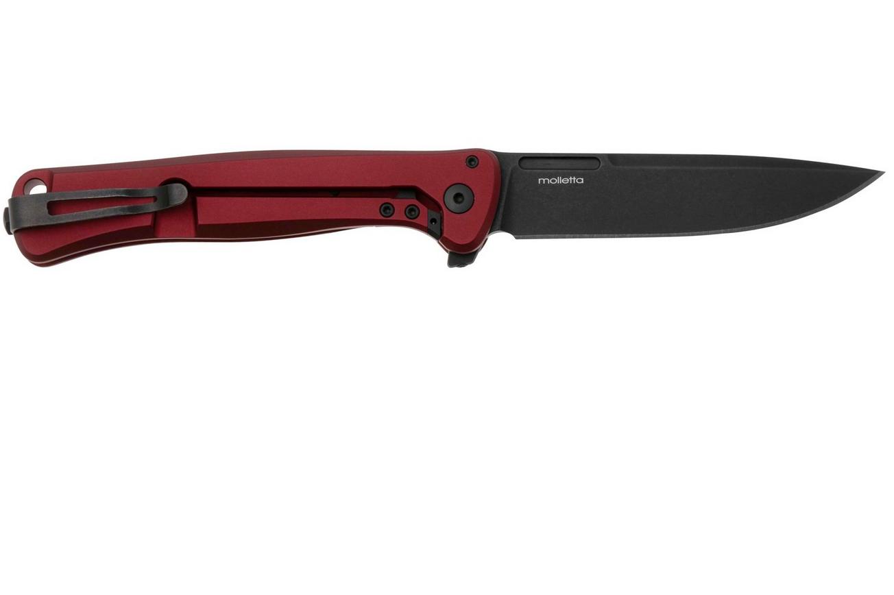 LionSteel Skinny Solid SK01A RB Red Aluminium Black Canvas Micarta inlay, Blackwashed zakmes, Molletta design