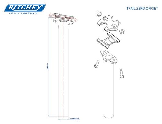 Tige de selle Ritchey WCS Aluminium Recul 0mm Noir Mat