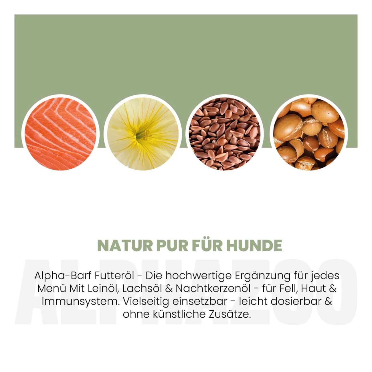 ALPHAZOO Alpha-Barf Futteröl für Hunde und Katzen 250 ml