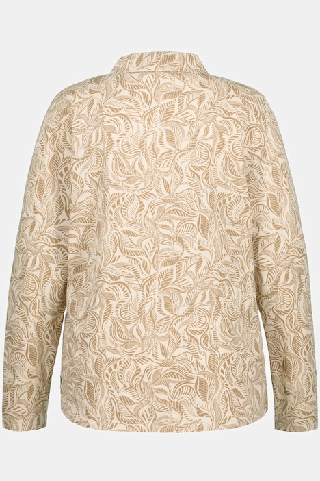 Pyjamajacke, Blätter, Reverskragen, Biobaumwolle