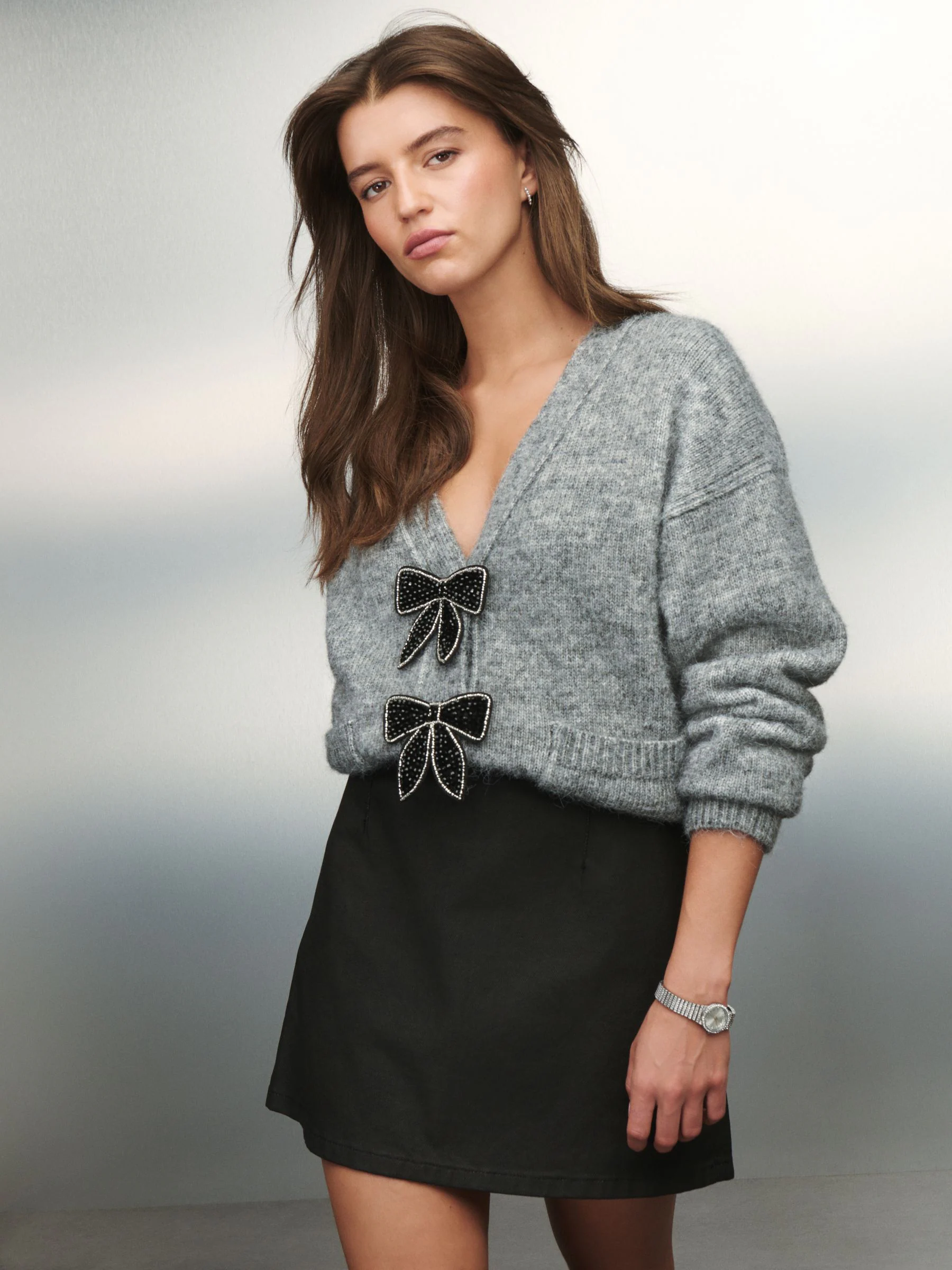 Zwart met coating - Denim minirok