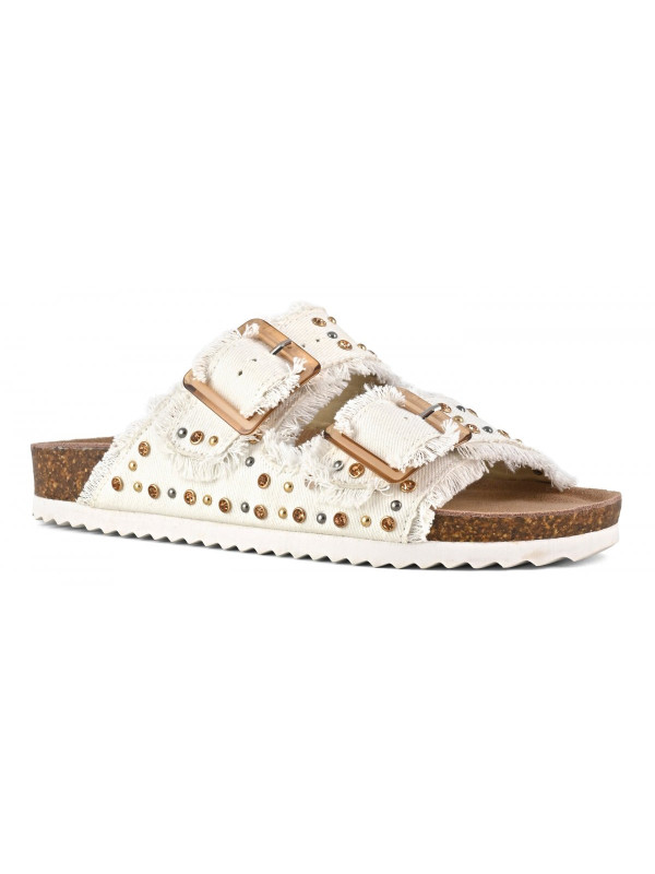 Colors Of California - Mules Denim Blanc
