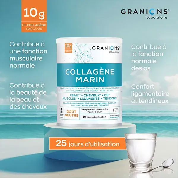 Pó de Colagénio Marinho Granions - Sabor Neutro - 25 dias