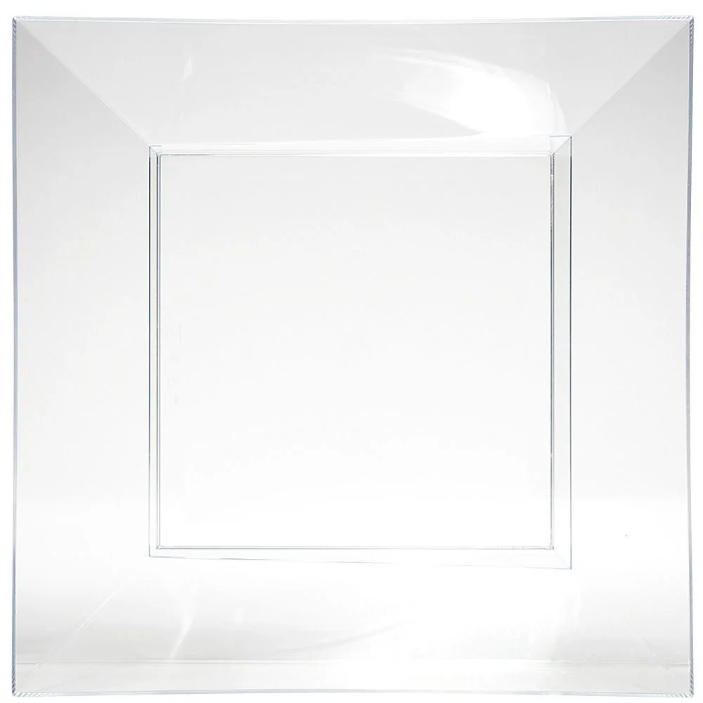 Saladier plastique carré transparent 22x22xH6,2 cm x12
