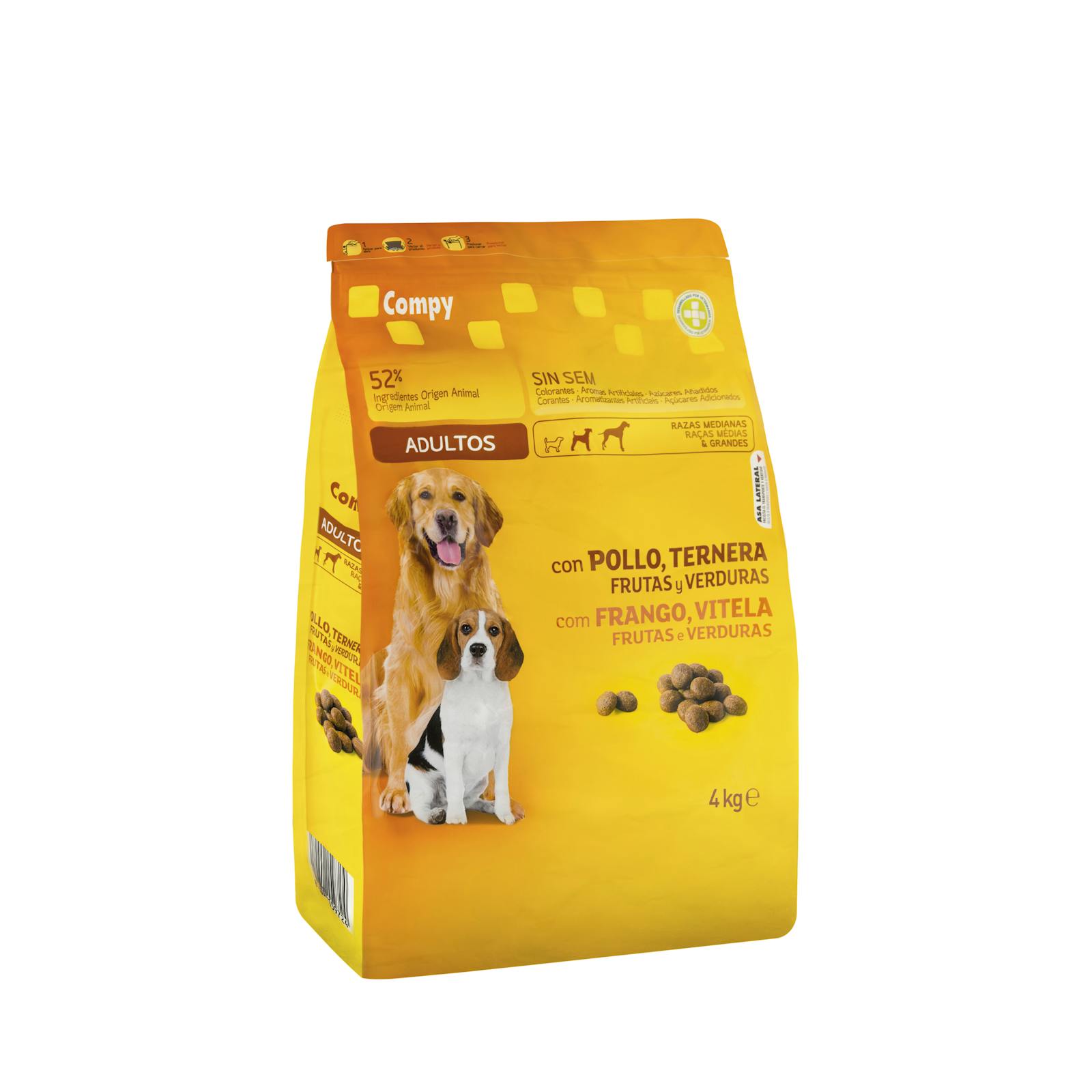 Nourriture pour chien adulte Compy au poulet, bœuf, fruits et légumes