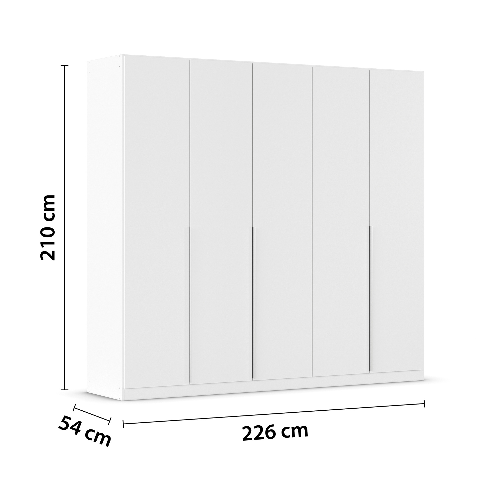 Drehtürenschrank - alpinweiß - 5-türig - 226x210 cm