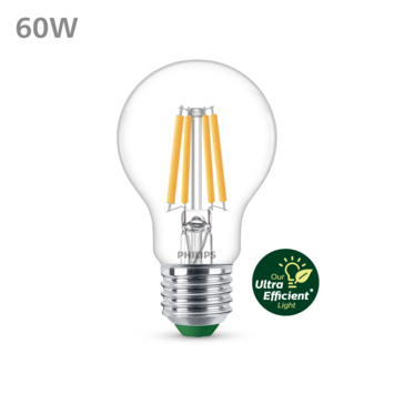 Phillips ultra efficient LED E27 peer 60W niet dimbaar 2700K