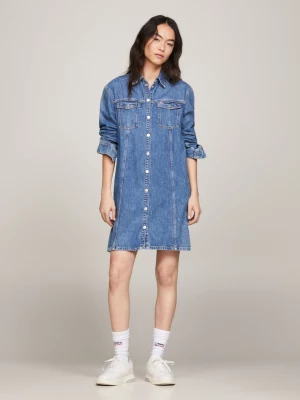 Vestido camisa jeans evasê