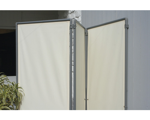 3-delig vouwscherm, ivoor, 170x210cm