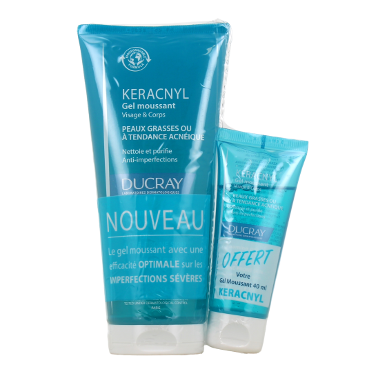 Ducray Keracnyl gel moussant - Nettoyant visage, anti imperfections