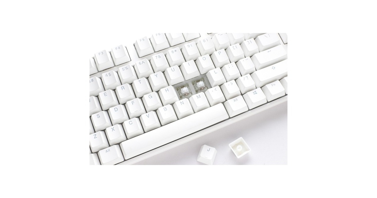 DuckyOne 3 Classic Pure White TKL, toetsenbord  (Wit, US lay-out, Cherry MX Silent Red, RGB led, Double-shot PBT, Hot-swappable, QUACK Mechanics, 80%)