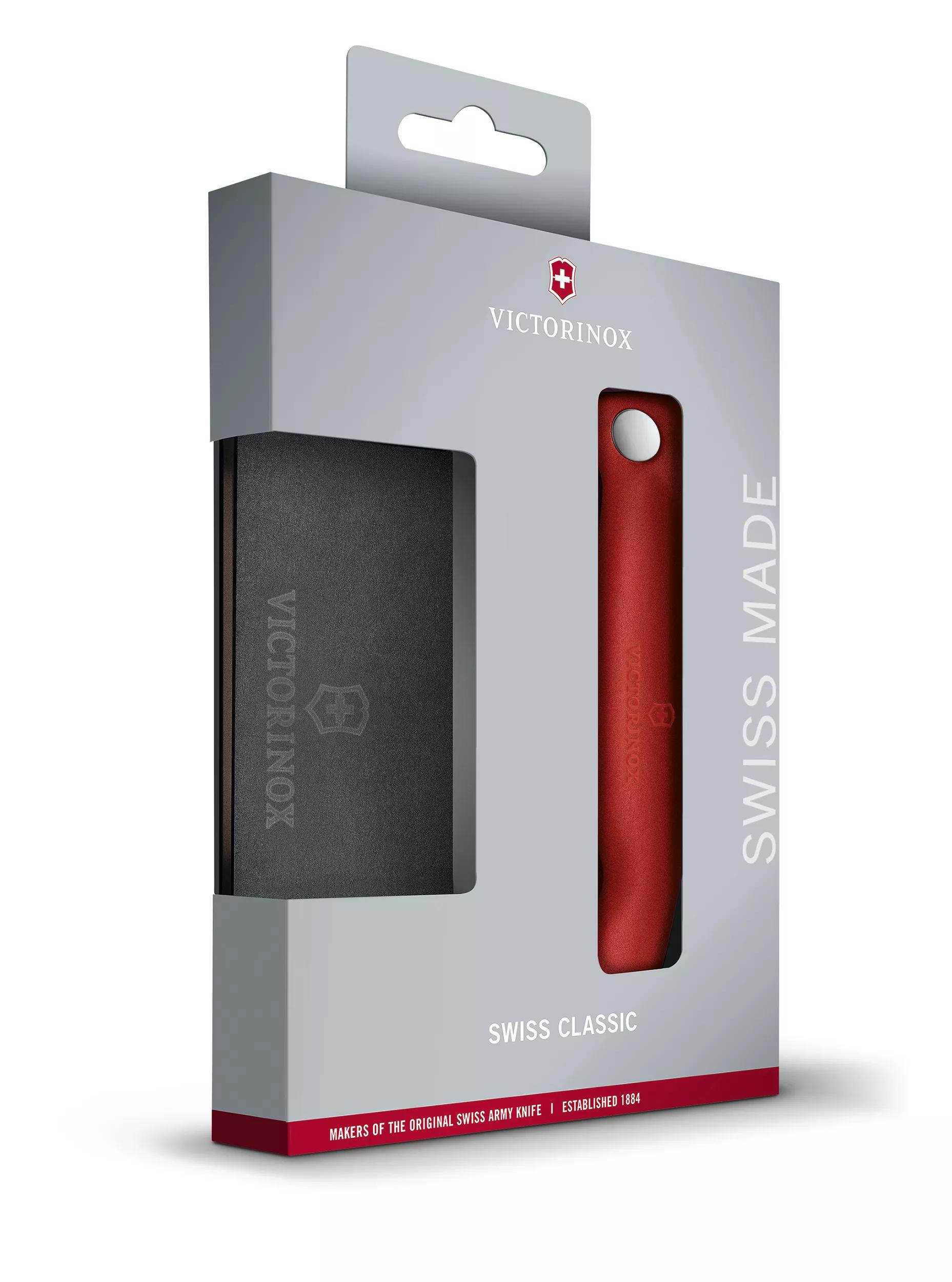 Swiss Classic Set aus zusammenklappbarem Gemüsemesser und Schneidebrett-rot