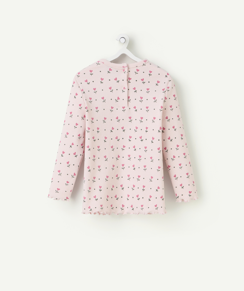 t-shirt manches longues bébé fille en coton bio imprimé à fleurs