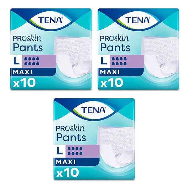 TENA Proskin Pants Maxi Roupa Íntima Absorvente Tamanho G 3 x 10 unidades