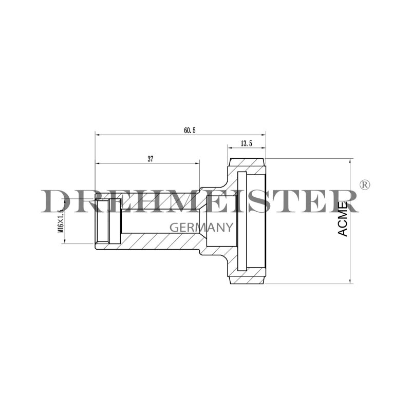 DREHMEISTER ACME LPG Adapter M16 Innengewinde - 60,5mm