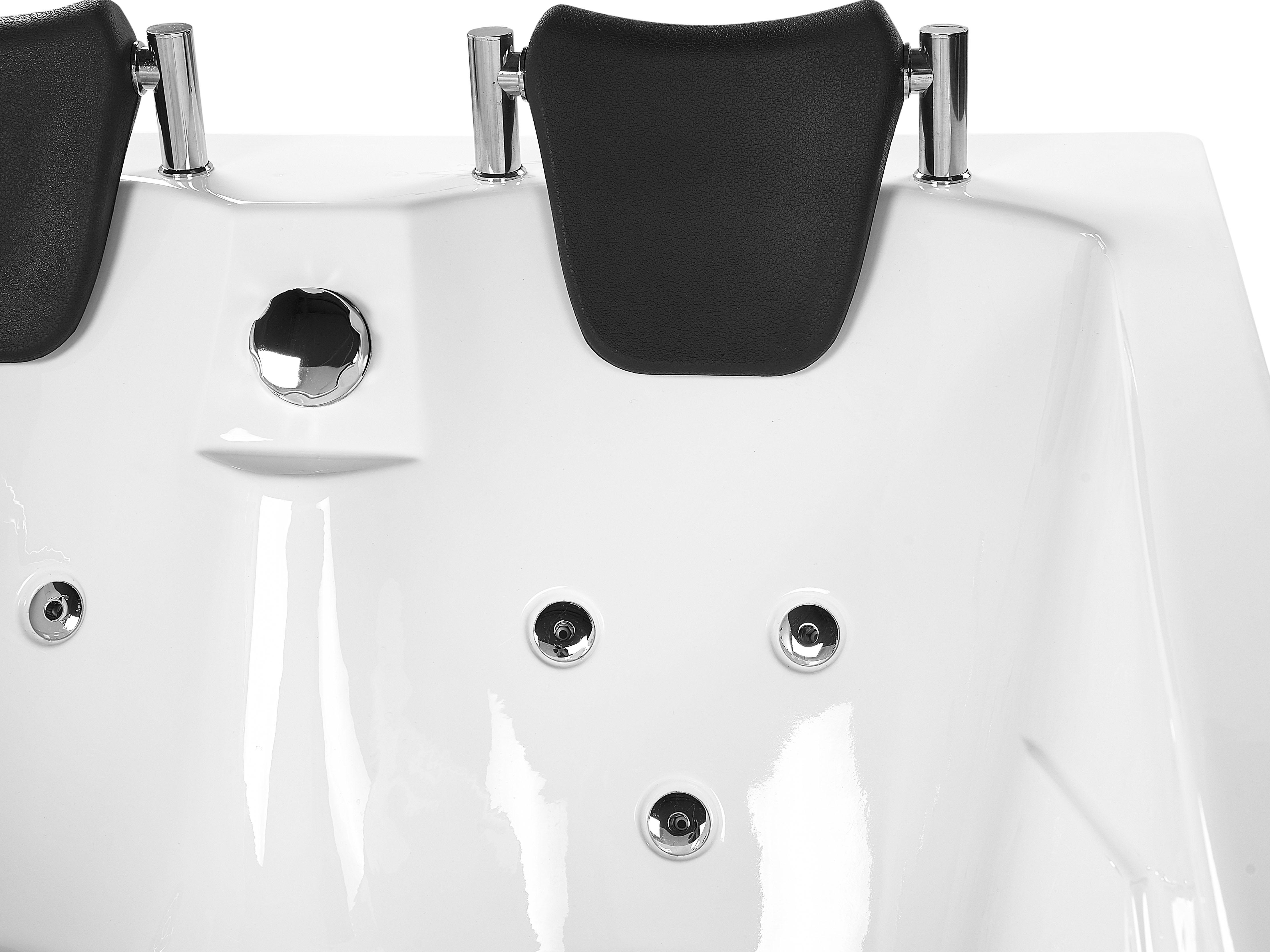 Hoek bubbelbad met LED CALAMA linkszijdig 180 x 120 cm Wit