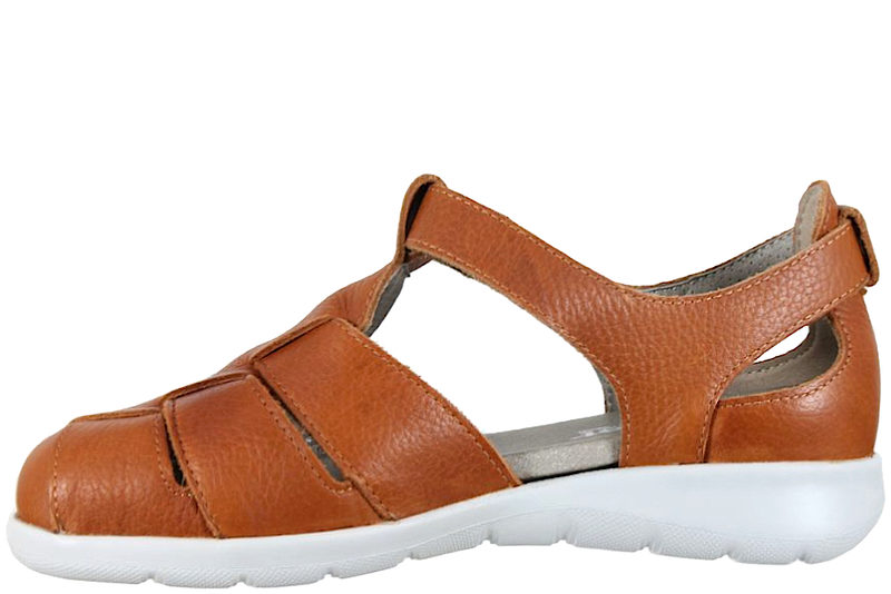 NEW FEET LUKKET SANDAL I BRUNT GLAT SKIND