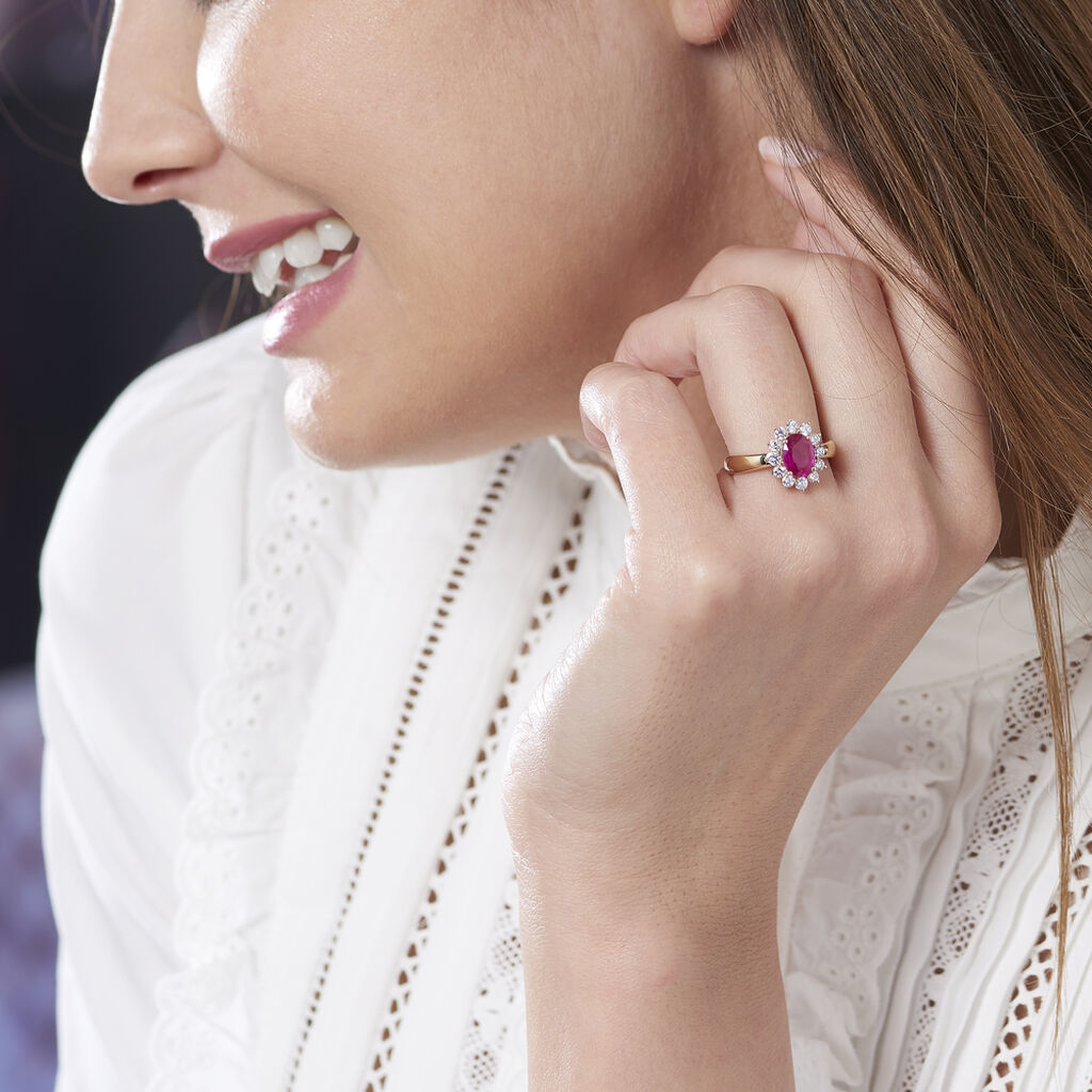 Bague Vladimir Or Jaune Rubis Et Diamant