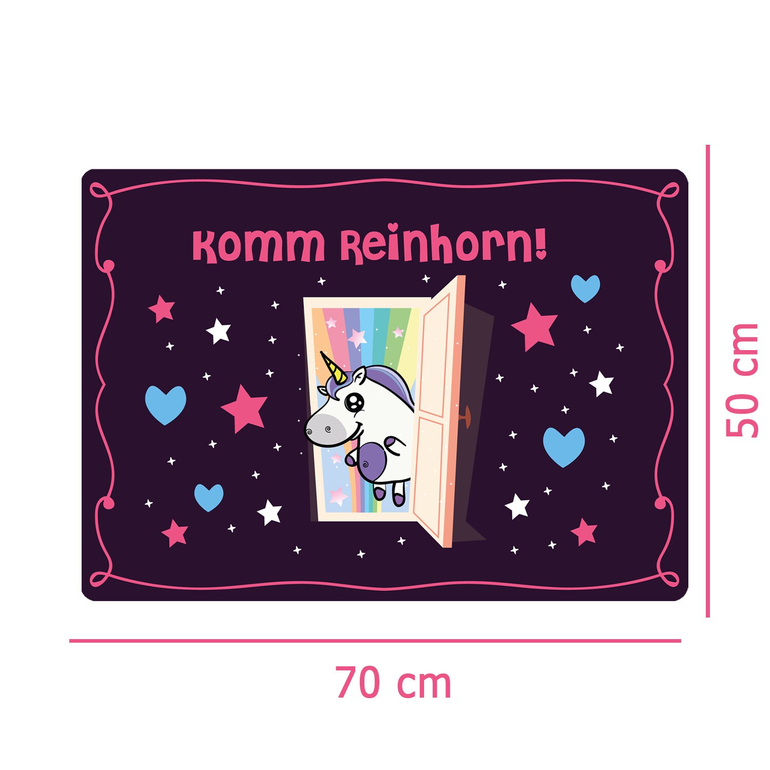 EinhornLiebe - Fußmatte - Einhorn KommReinhorn (Größe: 50x70cm)