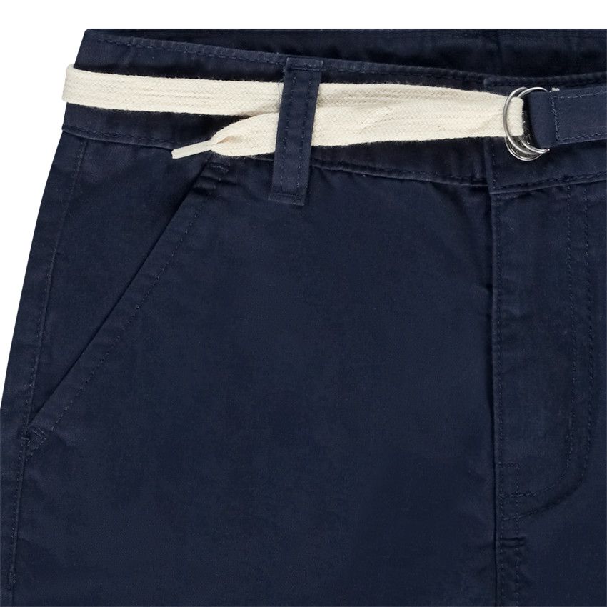 Bermuda ceinturé en twill pour garçon - Bleu marine