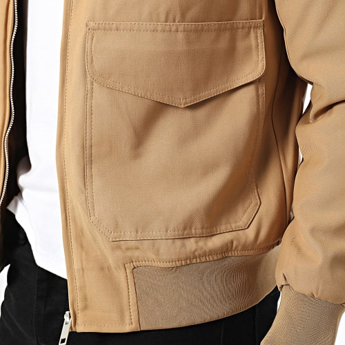 Veste Zippée Col Fourrure Camel