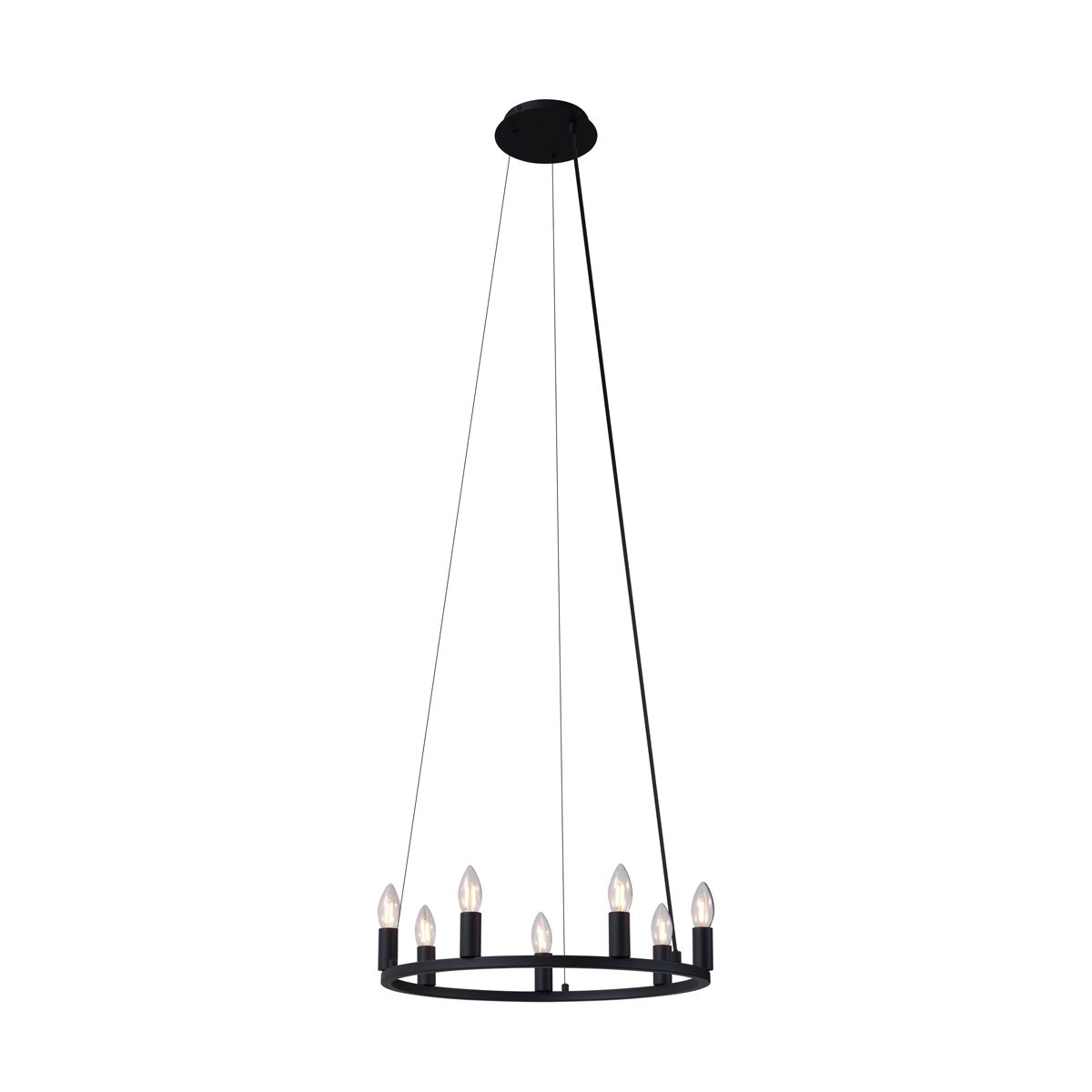 Industriële hanglamp zwart 7-lichts - Knight