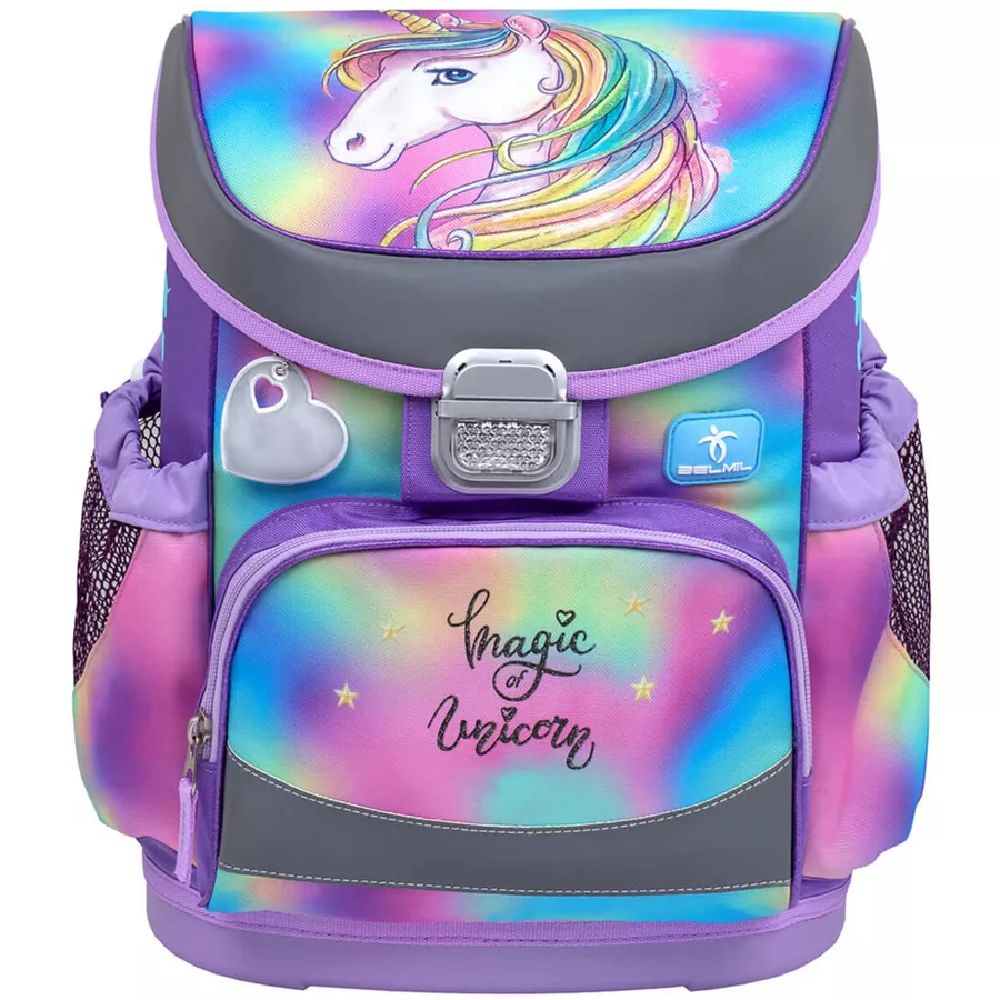 Belmil Schulranzen Mini Fit Schulranzen Set 5-teilig mit Brustgurt Rainbow Color