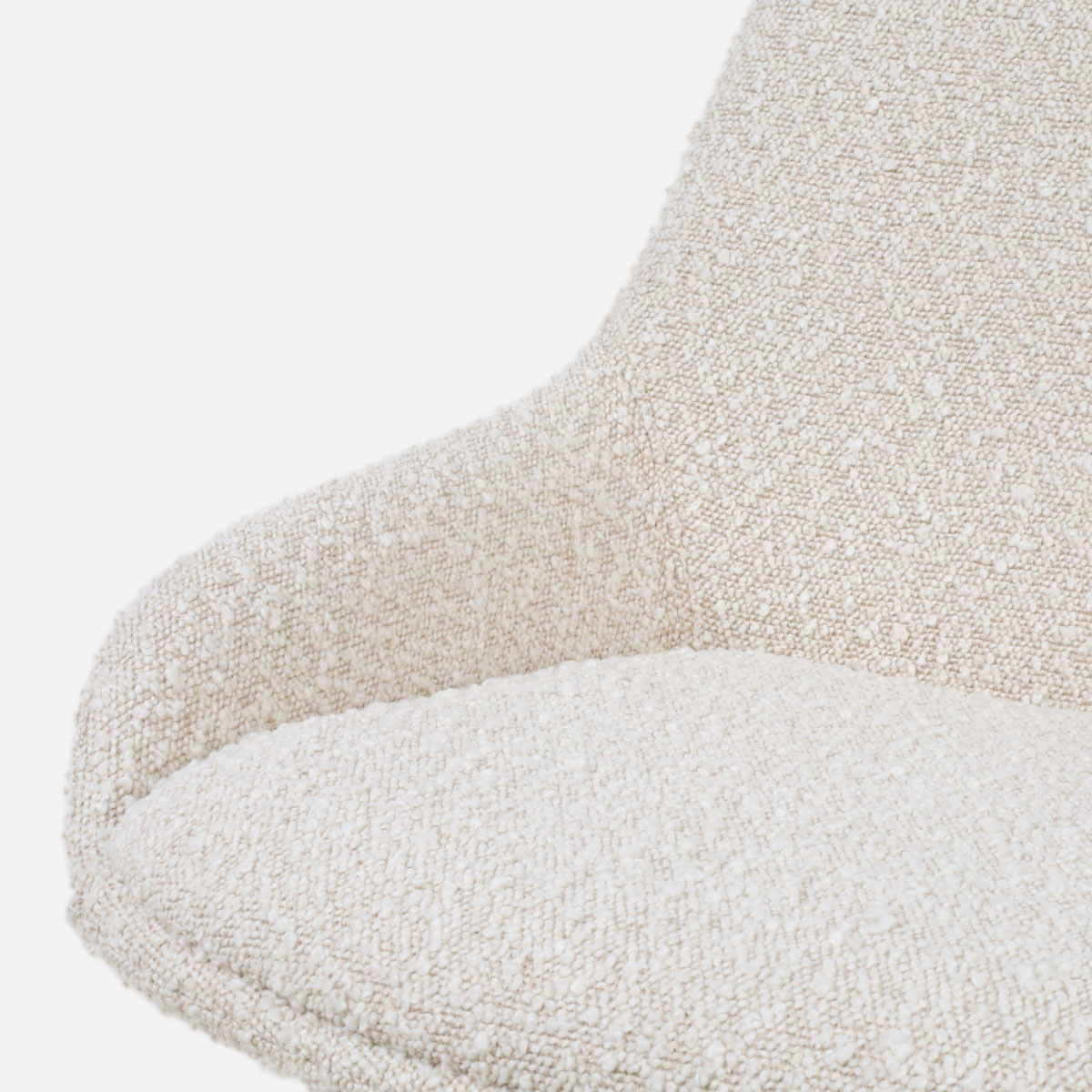 Eetkamerstoel Noa-Isa bouclé beige - wit onderstel