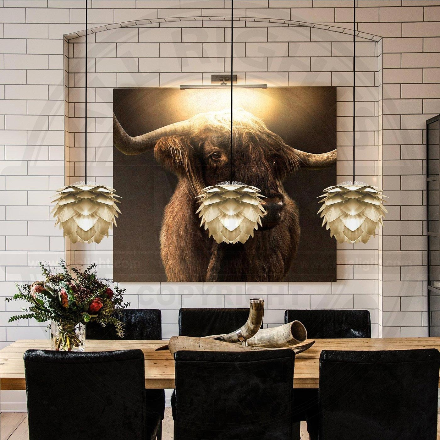 Hanglamp Silvia Ø32 cm koordset zwart Wit