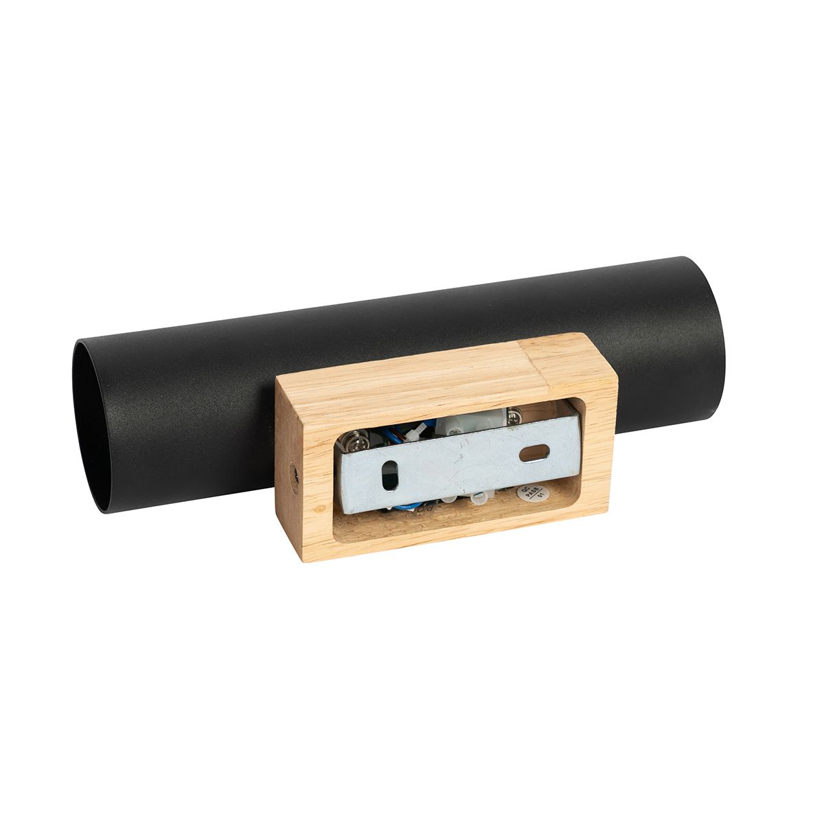 Moderne wandlamp zwart met hout 2-lichts - Jeana
