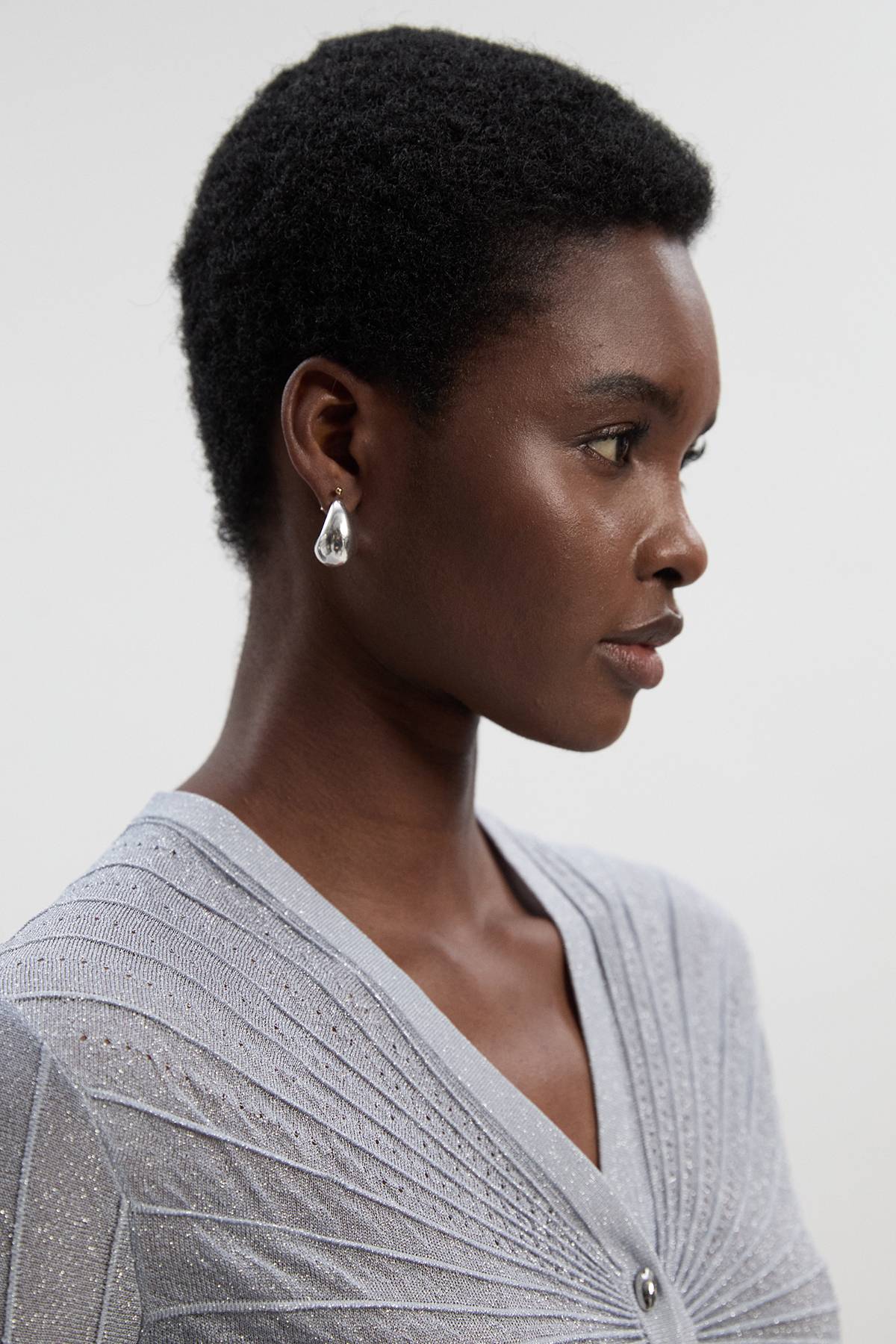 KarenMillen Cardigan Ajusté Tricoté Métallisé Scintillant