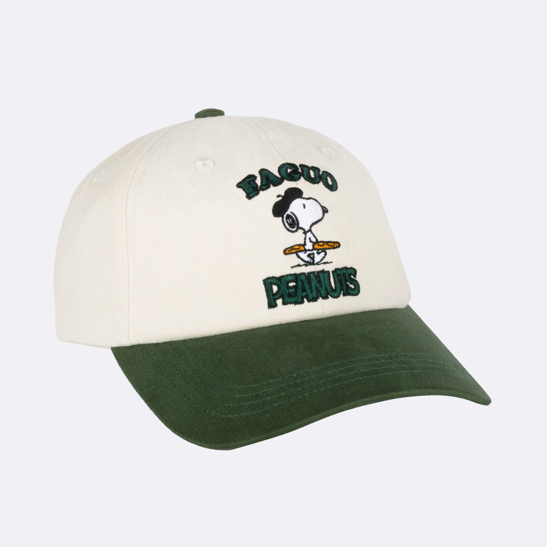Casquette écrue & verte Peanuts coton - modèle cap