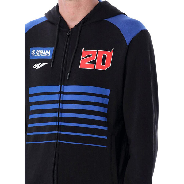Fabio Quartararo - Sweat zippé à capuche Dual FQ20 Yamaha Noir / Bleu