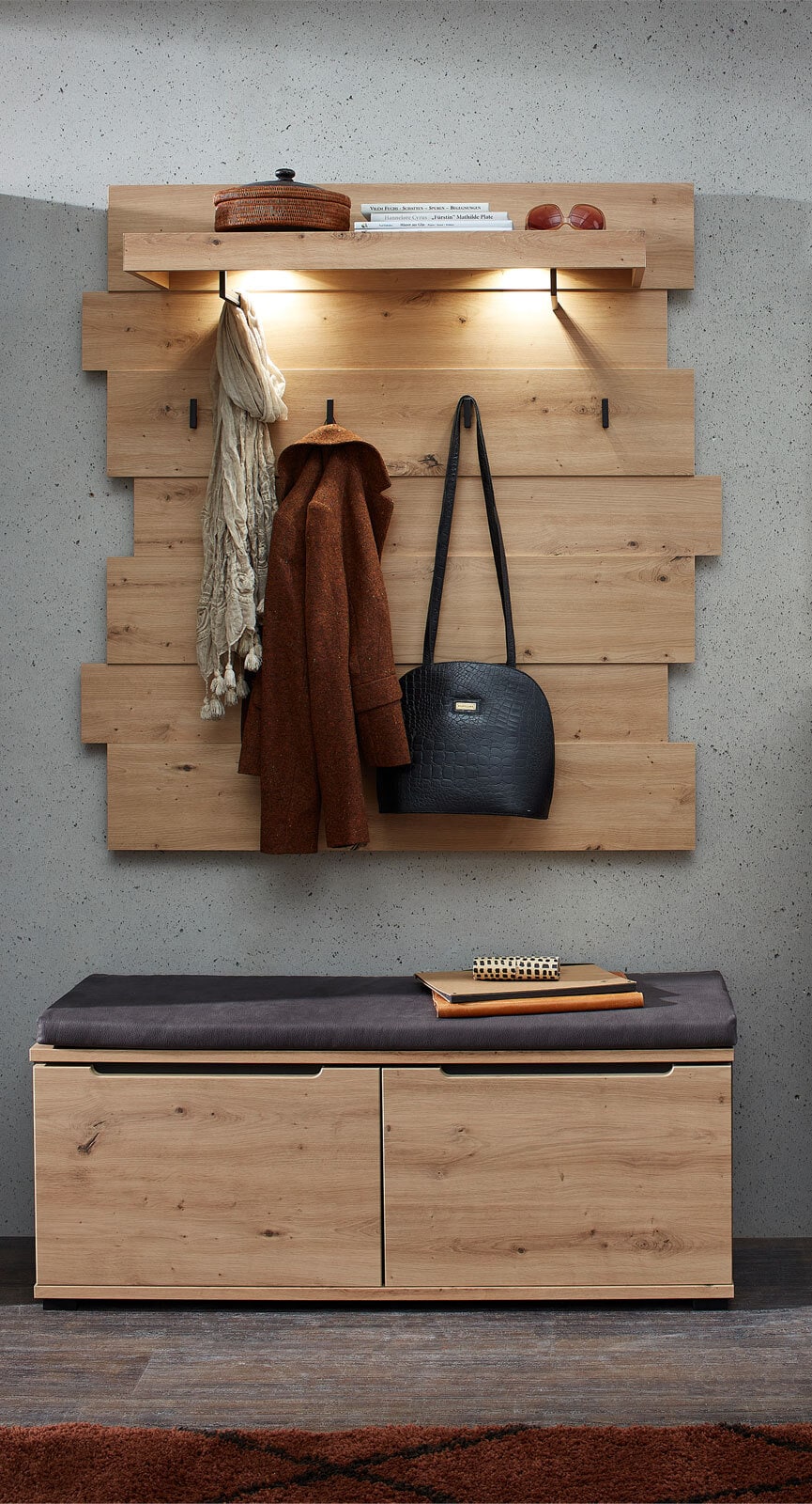 vito Garderobenpaneel SEDEO 120 x 125 cm Artisan Eiche-Dekor