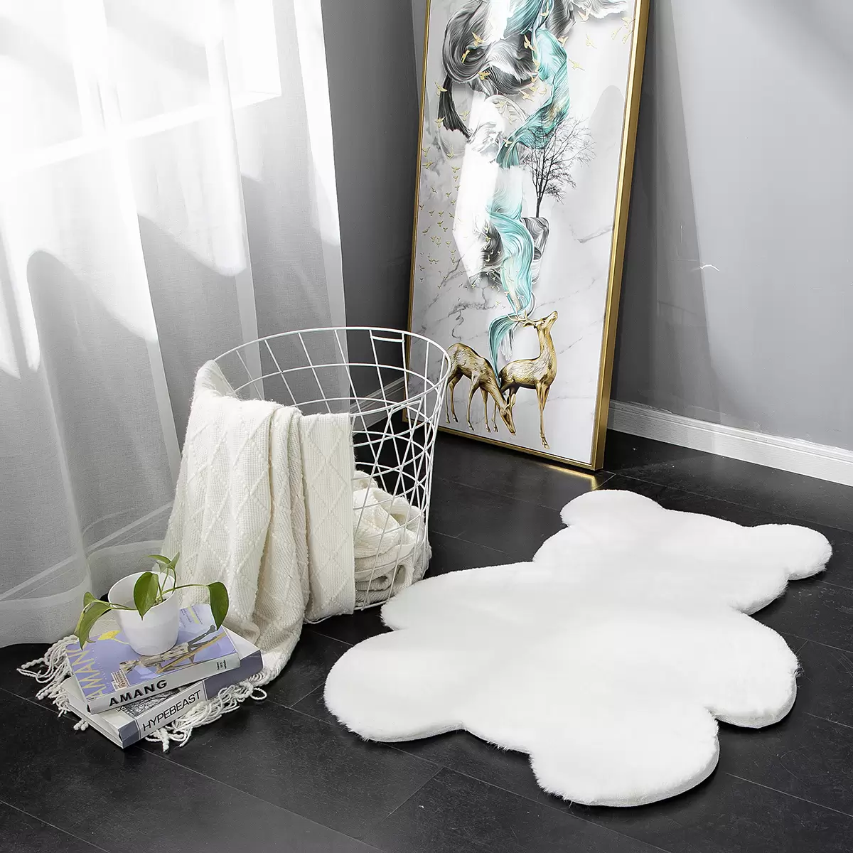 Kinderteppich getuftet Bunny Shape weiss