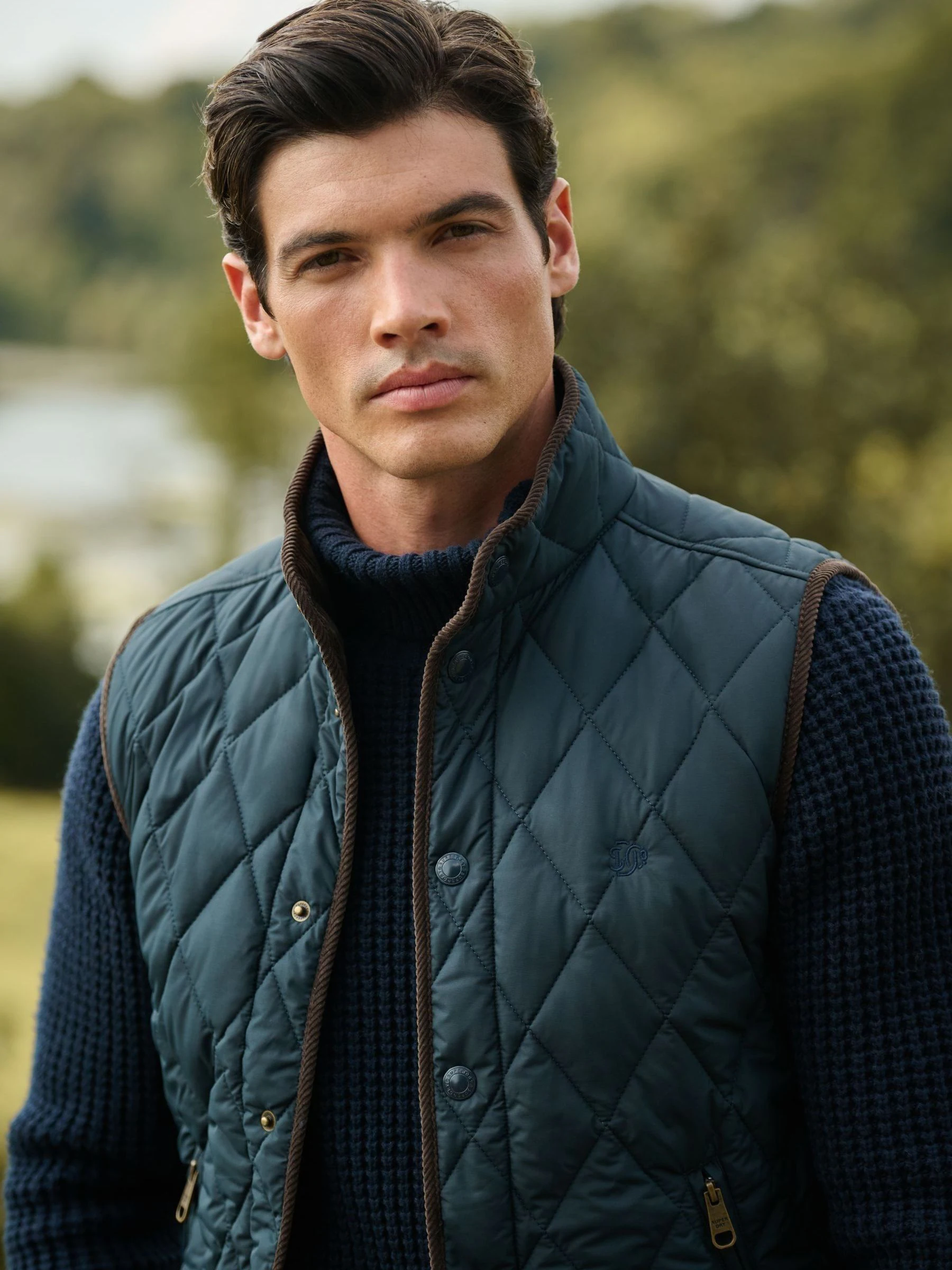 Blauw - Superdry Quilted Estate Gilet