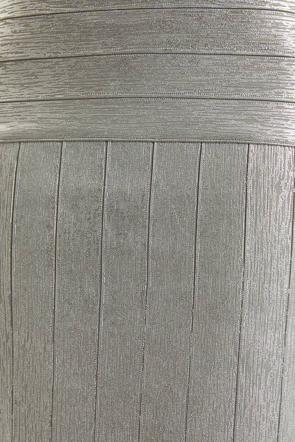 KarenMillen Robe Longue Moulante en Maille à Bretelles Métallisée
