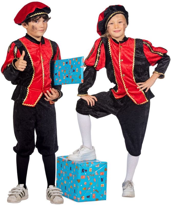 Carnavalskostuum - Rood-Zwart - 100% Polyester