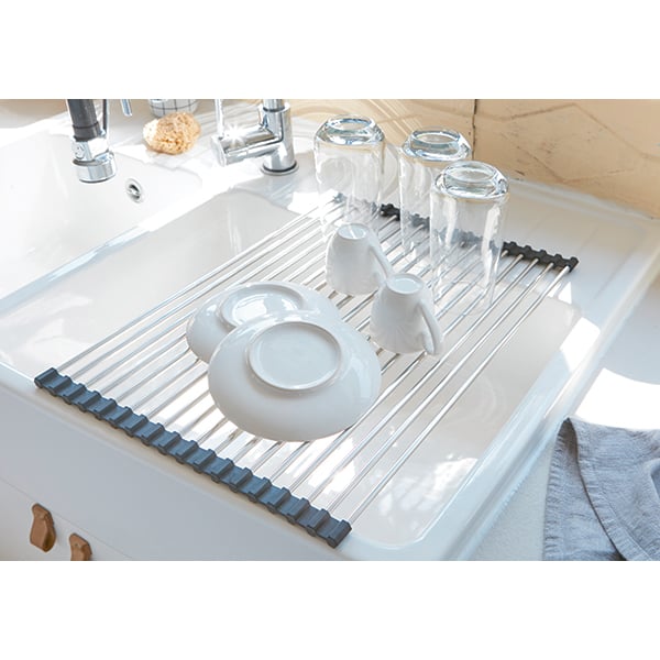 Lot tapis égouttoirs silicone noirs 30x40 cm et 42x8cm et égouttoir fi