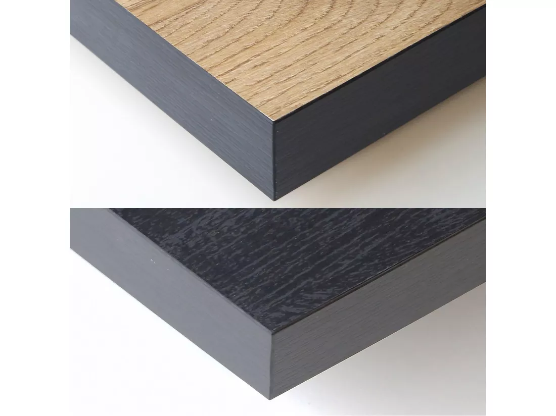 Table console extensible, 260, Pour 12 personnes, Table à Manger, Noir et chêne