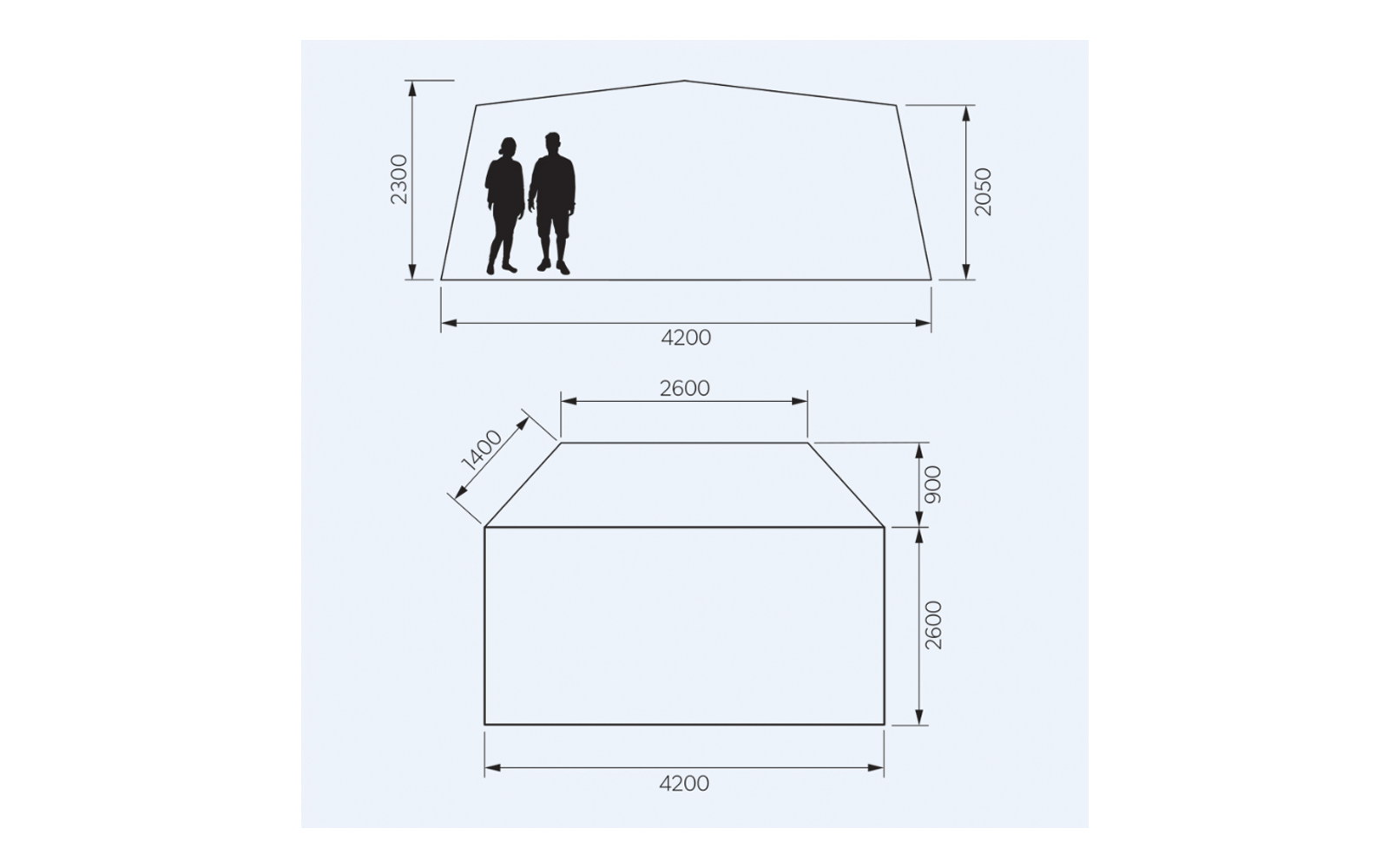 Dometic Club Deluxe AIR Pro DA Aufblasbares freistehendes Vorzelt Breite 2,6 m